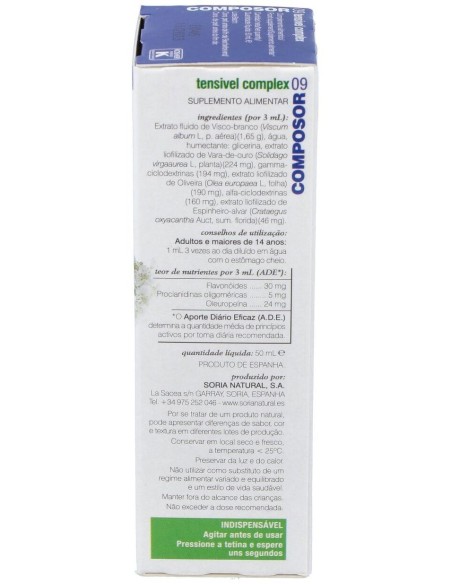 Composor 09 Tensivel Complex Xxi 50Ml. de Soria Natural