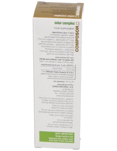 Composor 13 Oxiur Complex-Lombrisor Xxi 50Ml. de Soria Natural
