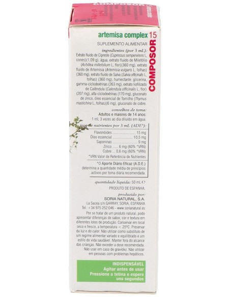Composor 15 Artemisa Complex Xxi 50Ml. de Soria Natural