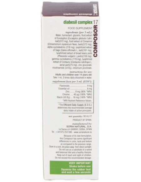 Composor 17 Diabesil Complex Xxi 50Ml. de Soria Natural