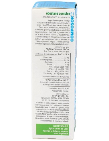 Composor 21 Obestane Complex Xxi 50Ml. de Soria Natural