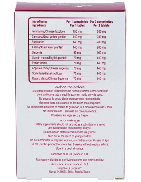 Chinasor 34 Long Dan Xie Gan Wan 30Comp. de Soria Natural