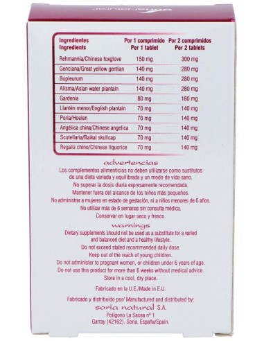 Chinasor 34 Long Dan Xie Gan Wan 30Comp. de Soria Natural