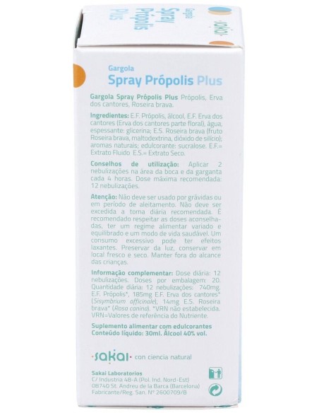 Gargola Spray Plus Propolis 30Ml. de Sakai