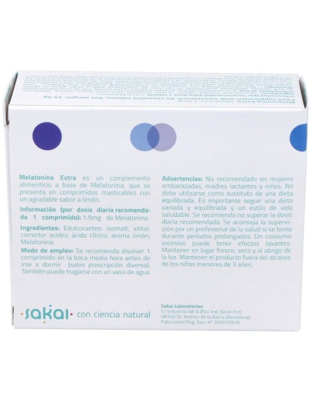 Melatonina Extra Masticable 60Comp. de Sakai