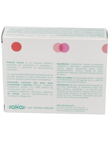 Probiotic Femme 30Cap. de Sakai