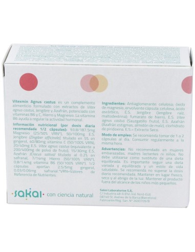 Vitexmin Agnus Castus 60Cap. de Sakai