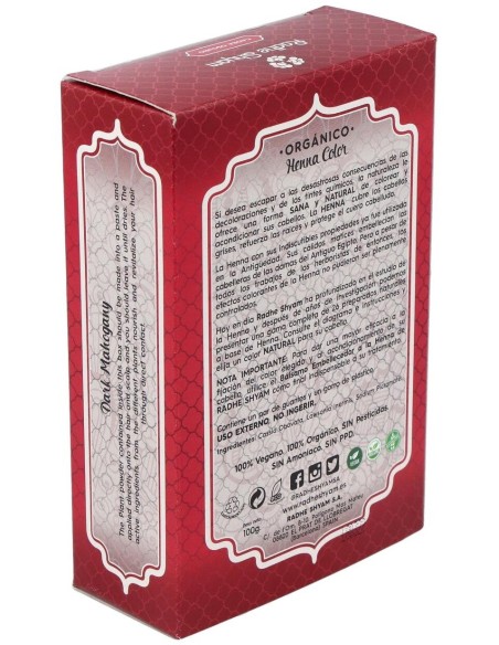 Henna Polvo Caoba Oscuro 100Gr. de Radhe Shyam