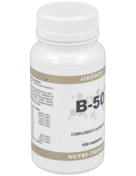 Complex B-50 100Comp. de Ortocel Nutri-Therapy