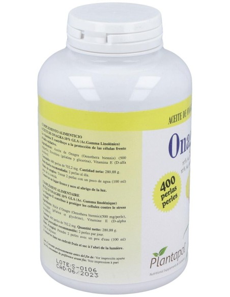 Onagrapol (Aceite de Onagra) 400 Perlas 700 Mg de Plantapol