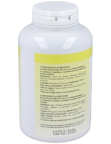 Onagrapol (Aceite de Onagra) 400 Perlas 700 Mg de Plantapol