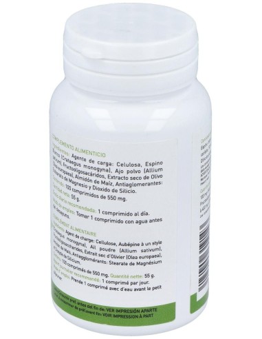 Espino Blanco, Ajo, Olivo (100 Comprimidos 550 Mg)                                  de Plantapol