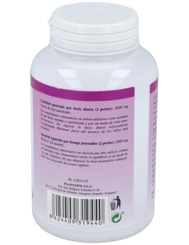 Ajo 1000 (Aceite de Ajo) 120 Perlas 1.400 Mg de Plantapol