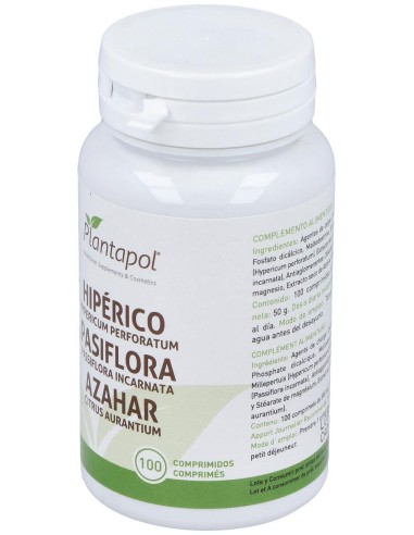 Hipérico, Pasiflora, Azahar (100 Comprimidos 500 Mg) de Plantapol