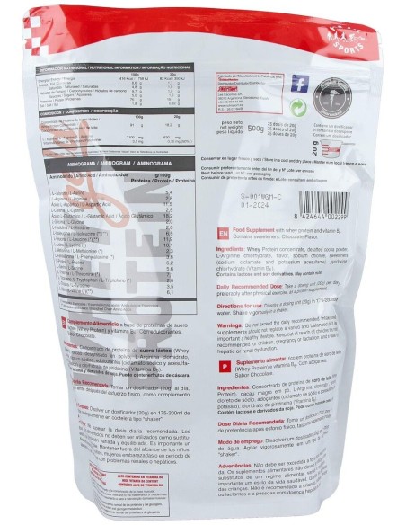 Whey Gold Protein Chocolate Bolsa 500Gr. de Nutrisport