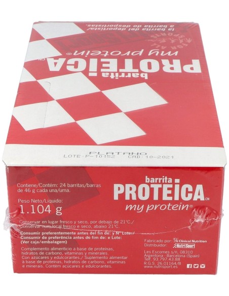 Barrita Proteica Platano Caja 24Uds de Nutrisport