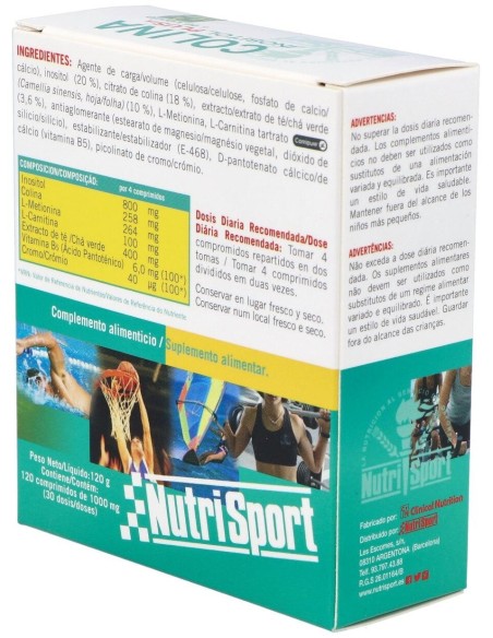 Colina Inositol Plus + Te Verde 120Comp. de Nutrisport