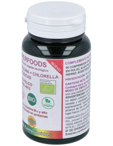 Espirulina + Chlorella Superalimentos Bio 90Comp. de Robis