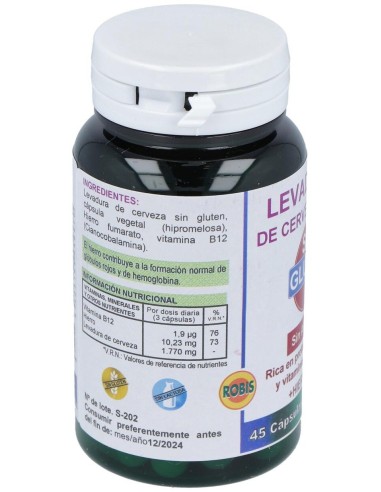 Levadura De Cerveza Forte Sin Gluten 45Cap. de Robis