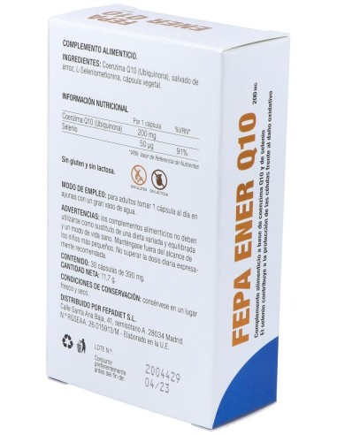 Fepa-Ener Q10 200Mg+Seleniometionina 30Cap. de Fepadiet