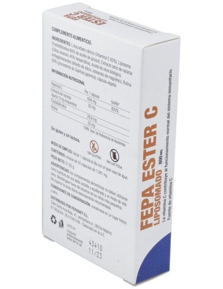 Fepa-Ester C 800Mg. Liposomado 20Cap. de Fepadiet