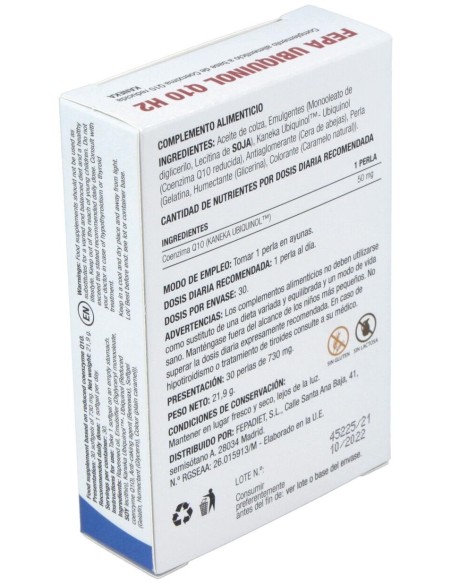Fepa-Ubiquinol Q10 50Mg. 30Perlas de Fepadiet