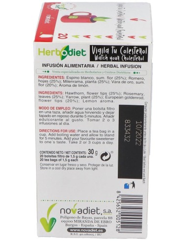 Herbodiet Inf. Vigila Tu Colesterol 20Filtros de Novadiet