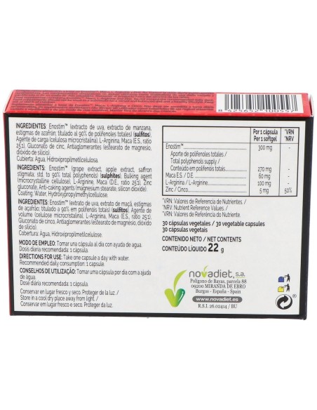 Briosex Envase de 30 cápsulas vegetales. de Novadiet