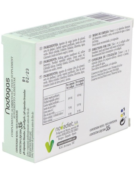Nodagas Envase de 48 cápsulas blandas. de Novadiet