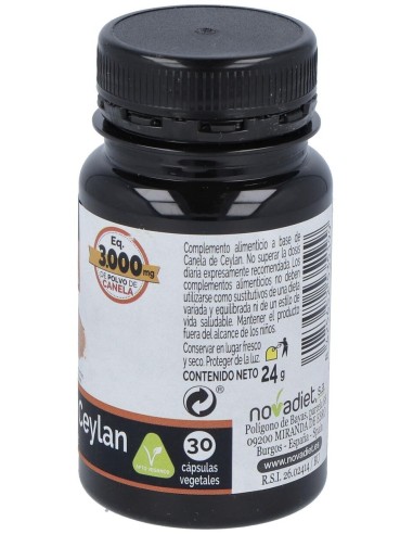Canela De Ceylan 30Cap. Elementales de Novadiet