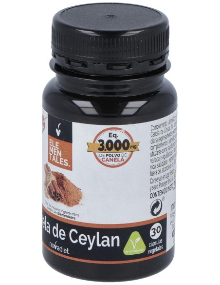 Canela De Ceylan Envase de 30 cápsulas vegetales. de Novadiet