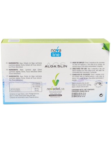 Alga Slin Envase de 20 ampollas de 10 ml. de Novadiet