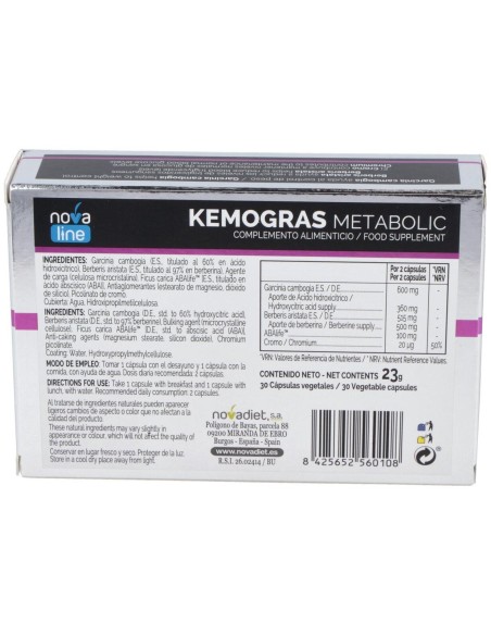 Kemogras Metabolic 30Cap. de Novadiet