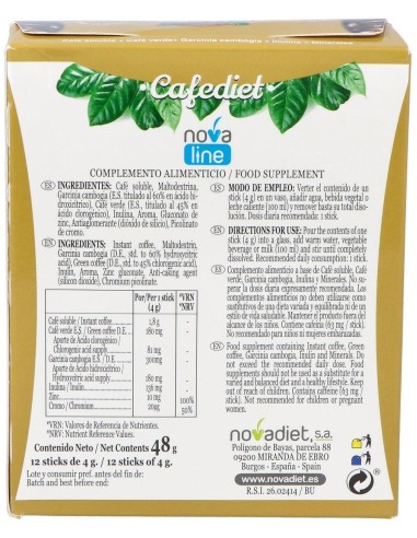 Cafediet 12Sticks de Novadiet