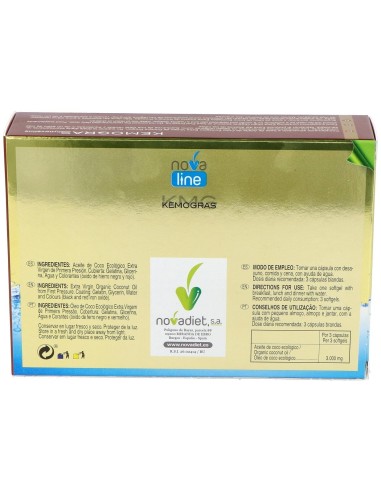 Kemogras Coco Envase de 60 cápsulas blandas. de Novadiet