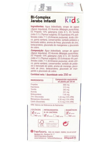 Bi Complex Infantil Jarabe 250Ml. de Herbora