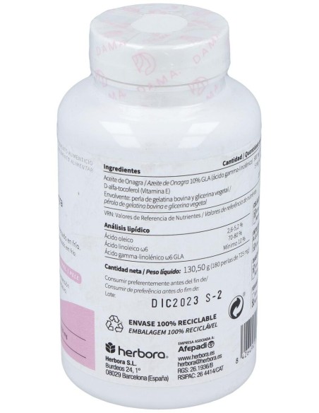 Aceite De Onagra Con Vit. E 180Perlas de Herbora