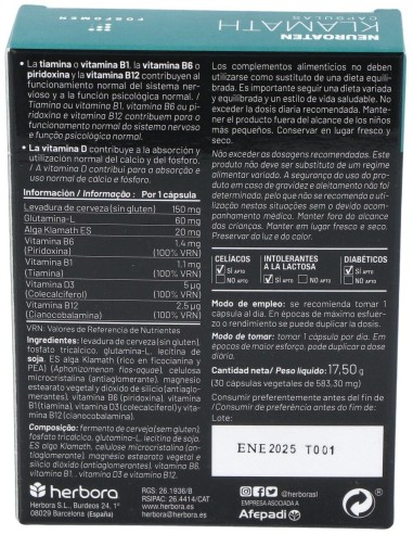 Fosfomen Neuroaten Klamath 30Cap. de Herbora