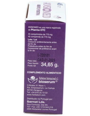 Ansiomed Mente Positiva 45 Comprimidos Bioserum