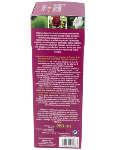 Herbetom 3 Ff Hierro 250Ml. de Bioserum
