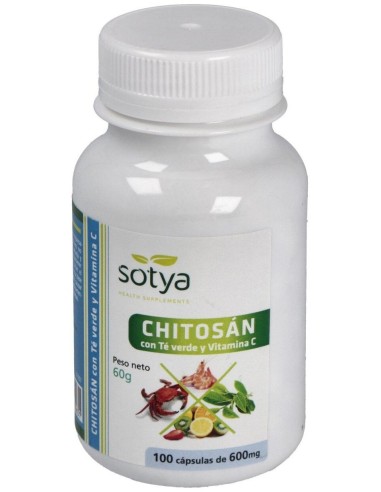 Chitosán Con Té Verde Y Vitamina C 600Mg Cáps. 100U de Sotya