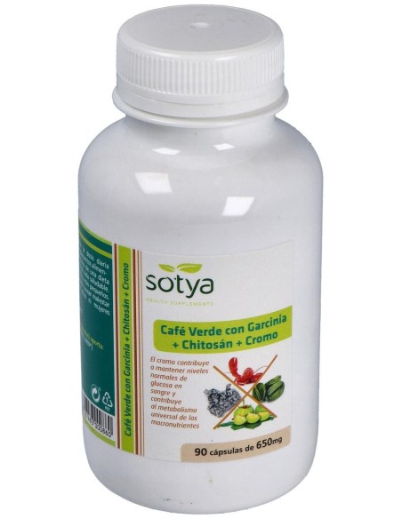 Café Verde Con Garcinia+Chitosán+Cromo 650Mg Cáps. 90U de Sotya