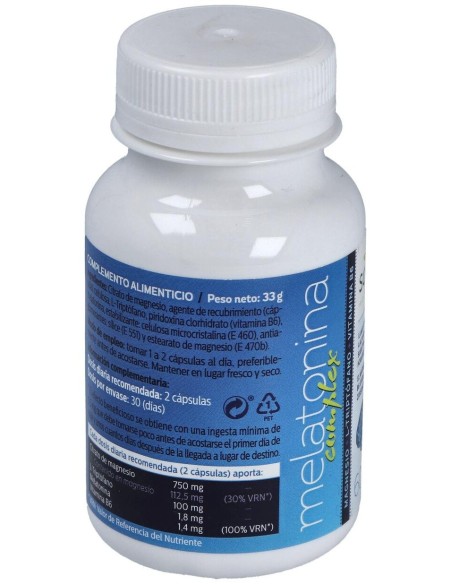 Melatonina Complex  Magnesio+L-Triptofano+Vitamina B6 550Mg Cáps. 60U de Sotya