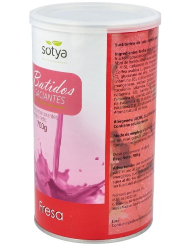 Batido Saciante Fresa 700Gr. de Sotya