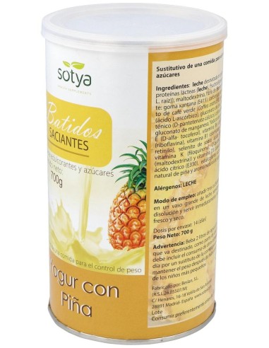 Batidos Saciantes 700G Polvo Sabor Yogur Con Piña de Sotya