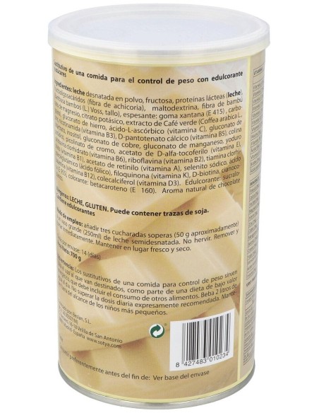 Batido Saciante Chocolate Blanco 700Gr. de Sotya