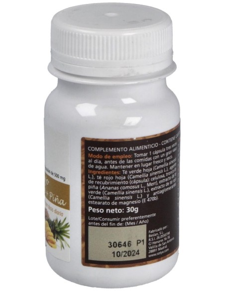 Té Rojo+Té Verde+Piña 500Mg Cáps. 60U de Sotya