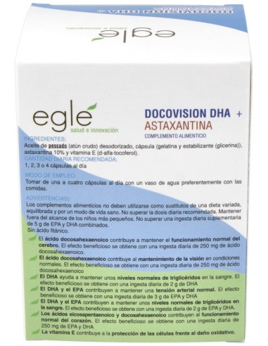 Docovision Dha Astaxantina 60 de Egle