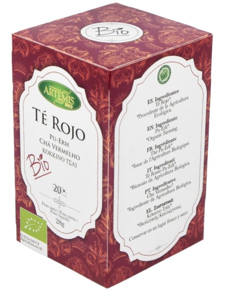 Te Puerh Rojo Infusion 20Bolsitas. Bio de Artemis Bio
