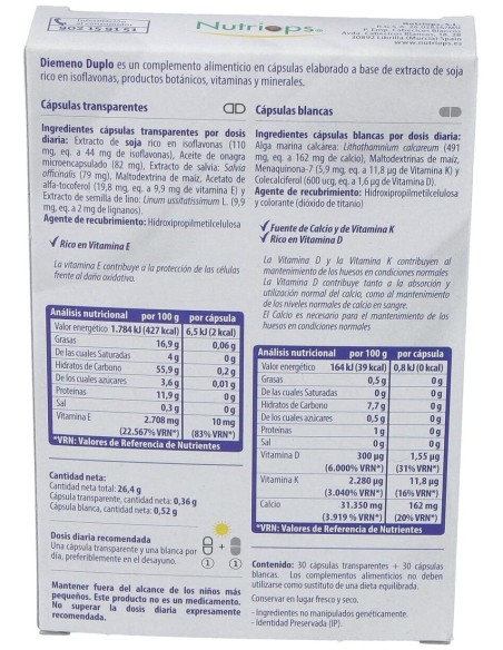 Diemeno Duplo 30Cap.Blancas Y 30Cap.Transparen de Almond